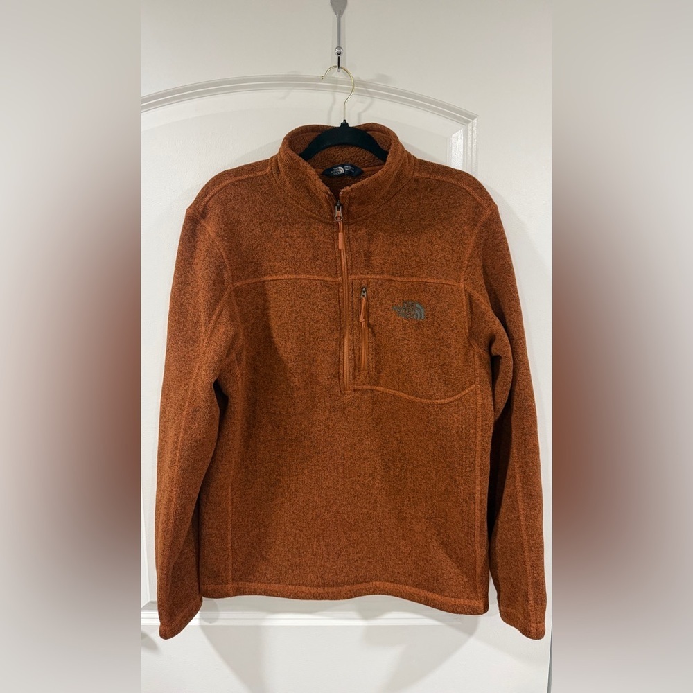 The North Face Mens Large Brown Fleece Quarter Zip Pullover Jacket - Picture 3 of 12